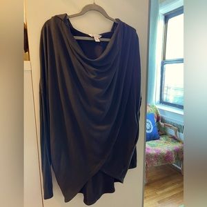 Athleta Purana draped hooded tunic sweatshirt, size M, brown